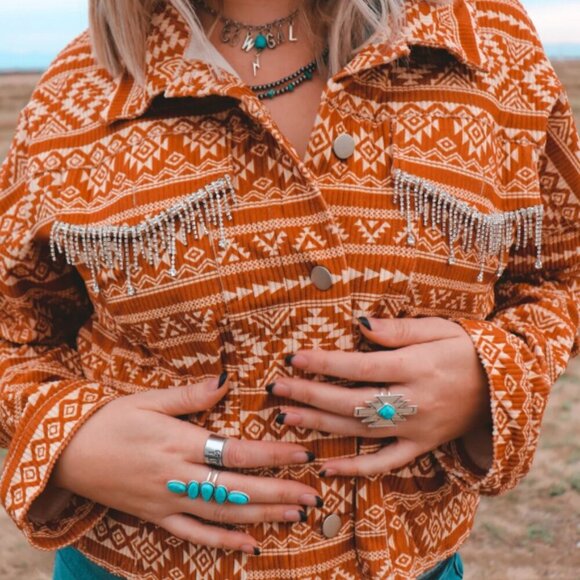 Savanna Jane Aztec Rhinestone Jacket - Picture 1 of 12